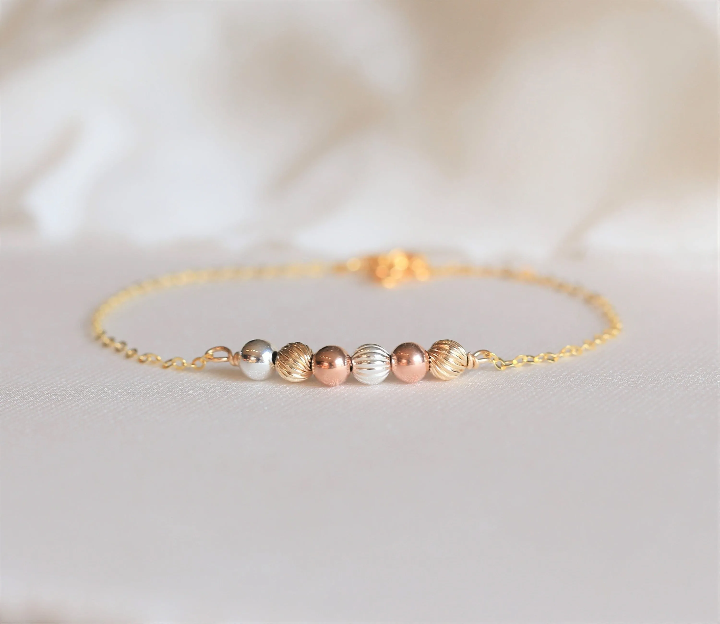 60th Birthday Bracelet, 6 Decades, 60th Birthday Gift for Mom, Jewelry in Sterling Silver, Gold and Rose Gold