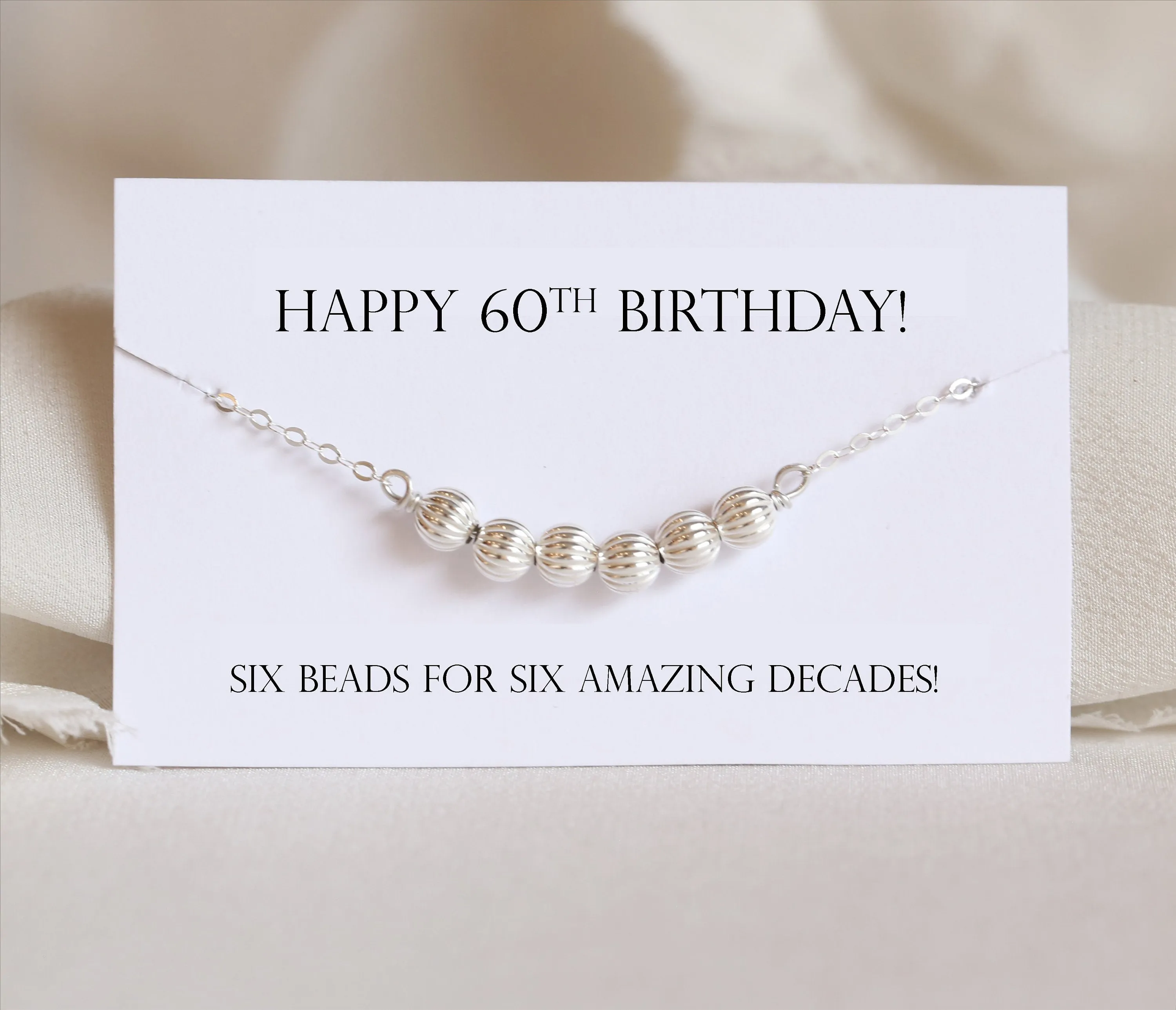 60th Birthday Bracelet, 6 Decades, 60th Birthday Gift for Mom, Jewelry in Sterling Silver, Gold and Rose Gold