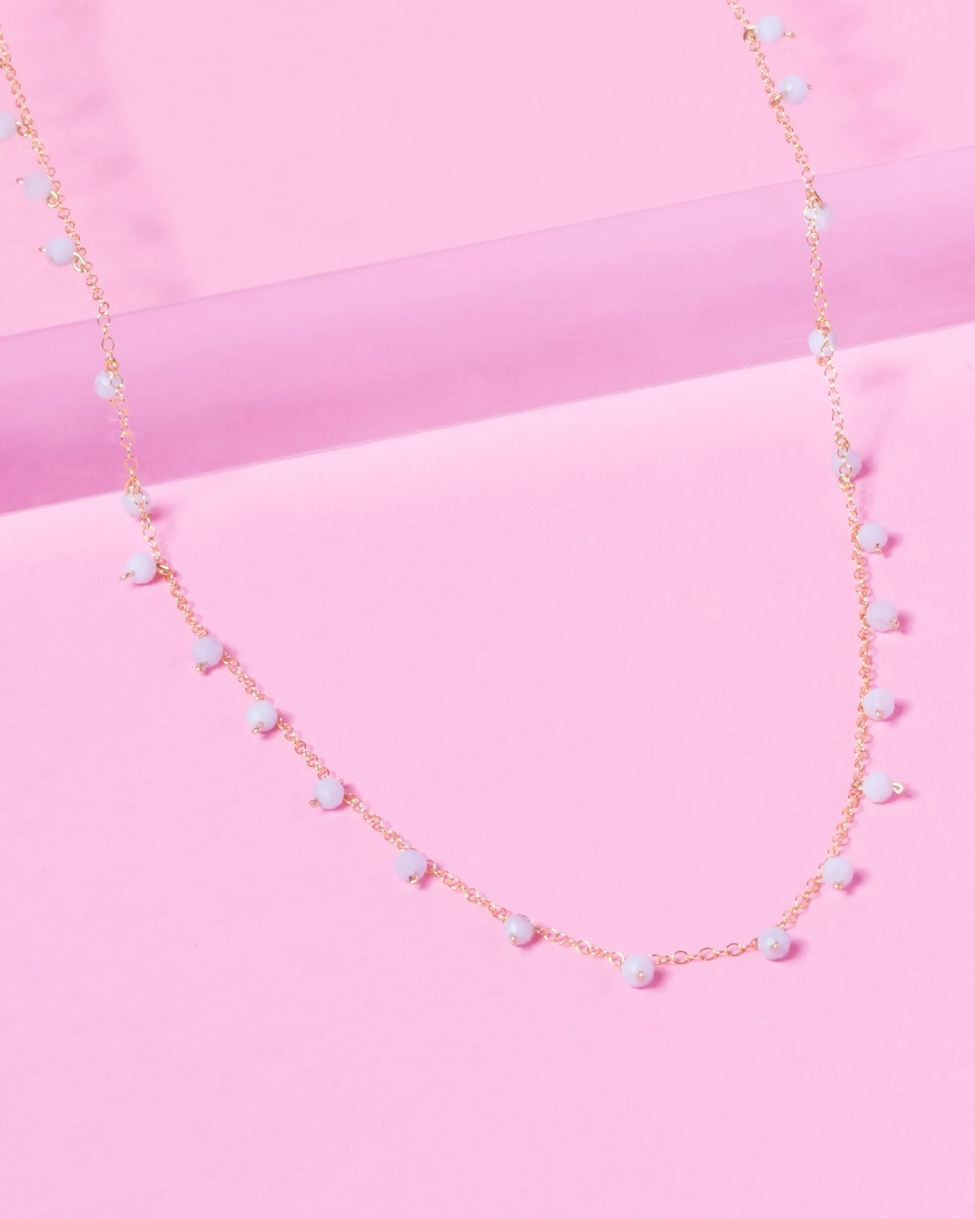 BLUE LACE AGATE SPRINKLES 14K GOLD FILLED NECKLACE