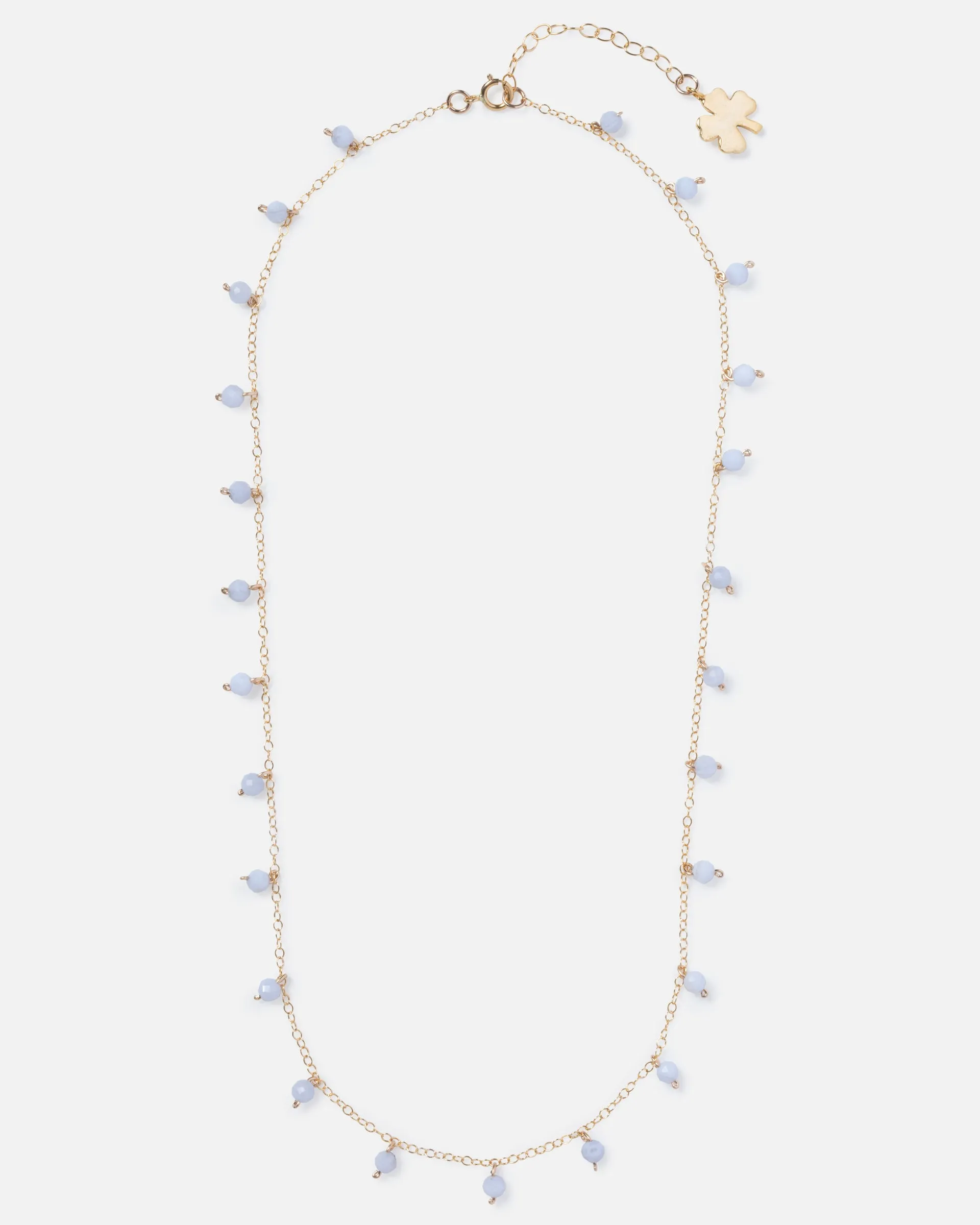 BLUE LACE AGATE SPRINKLES 14K GOLD FILLED NECKLACE