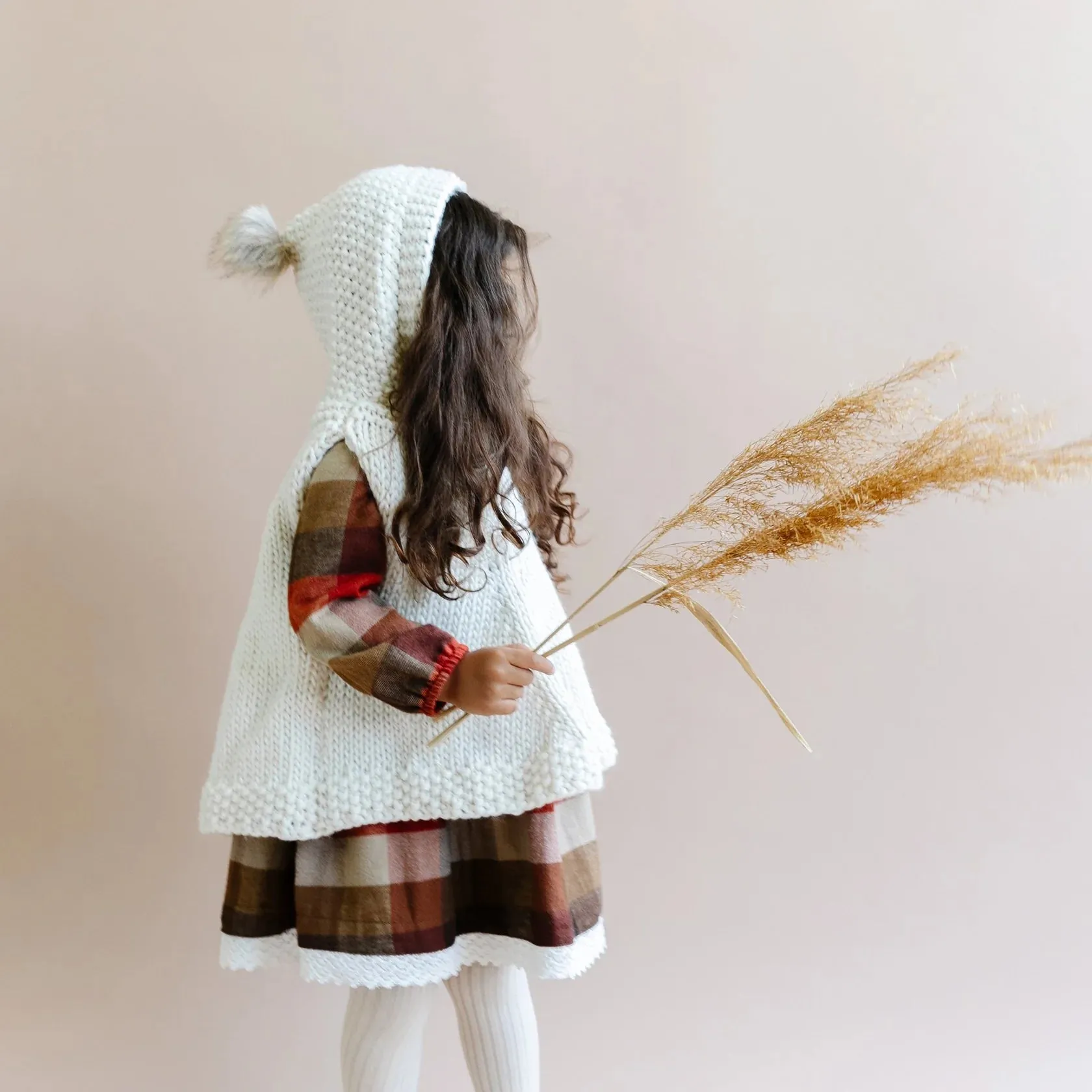 Children's Knit Poncho with Hood