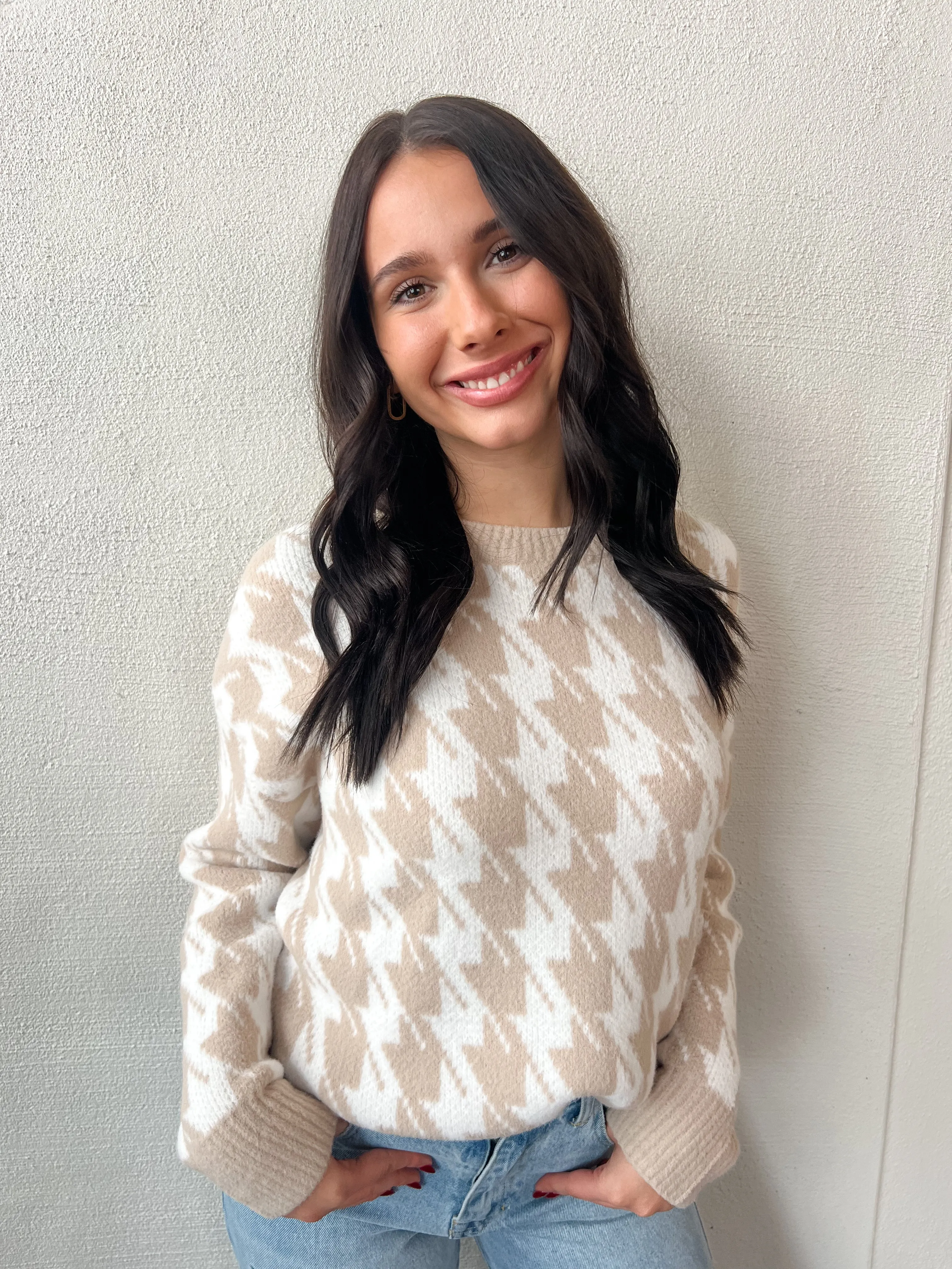 Cozy Almond Knit Sweater