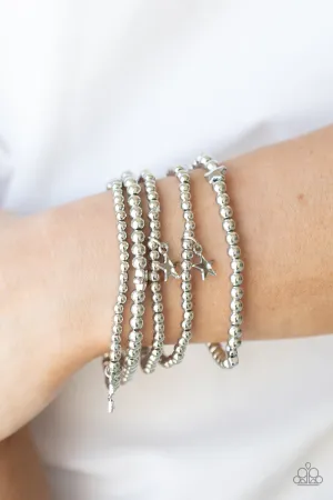Paparazzi American All-Star - Silver Stretch Bracelets