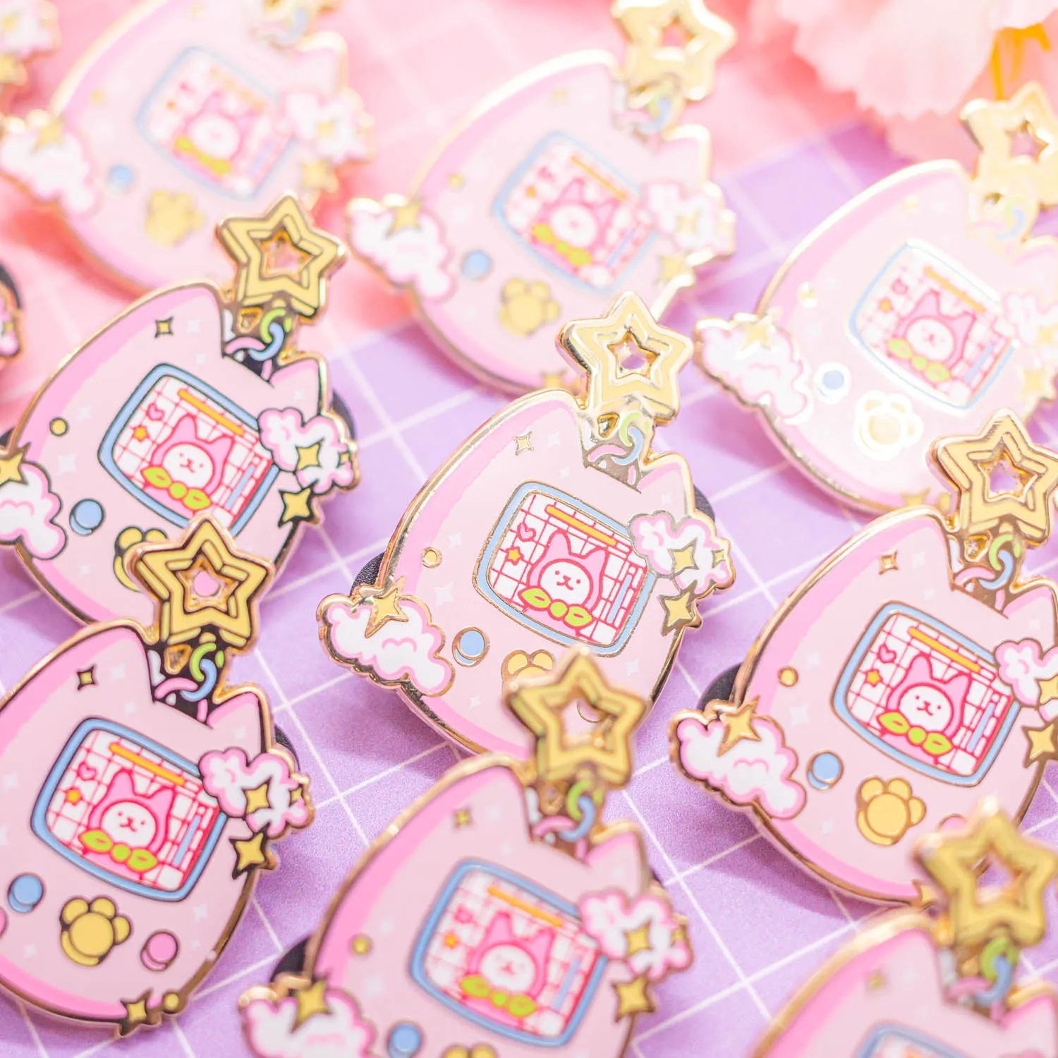 Retro Dream - CaTamagotchi enamel pin