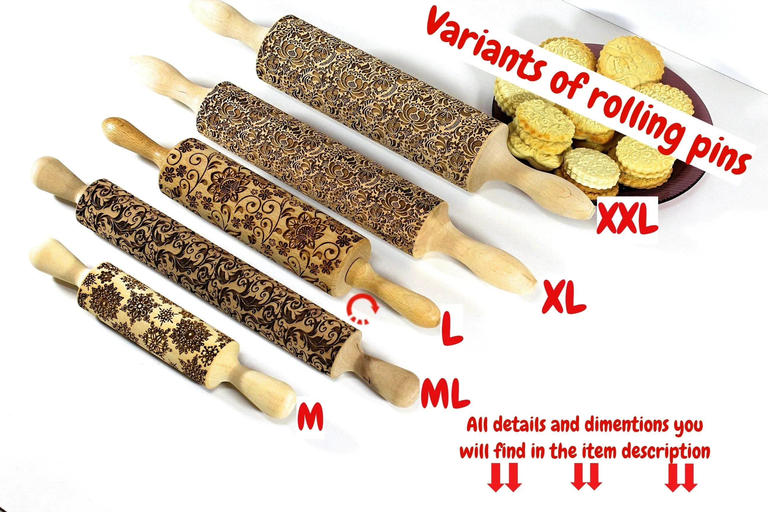 Rolling Pin Embossed Japan Sakura Blossom, Engraved Clay Stamp, Texturing Tool for Polimer Clay, Embossed Cookies, Gift for Рottery Designer