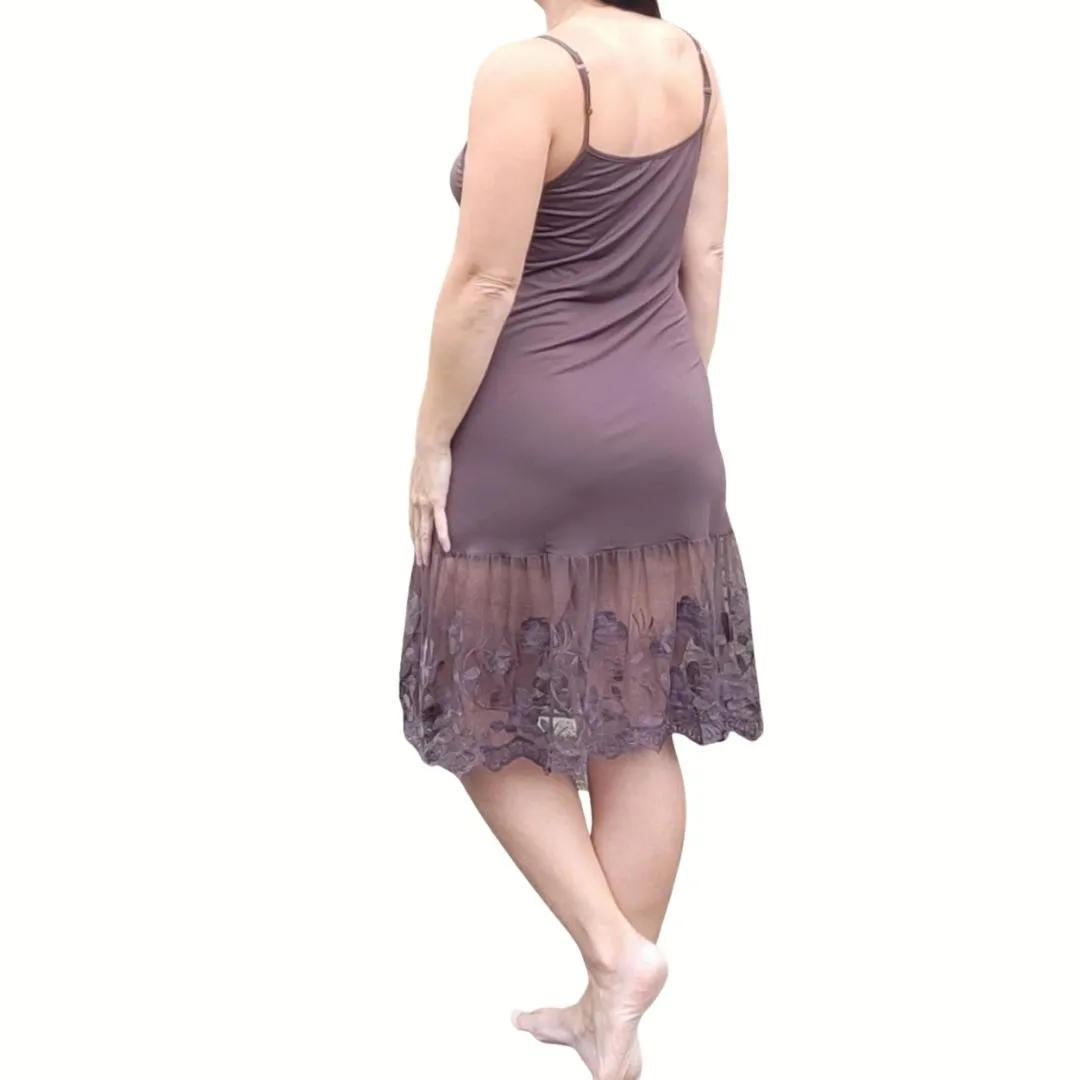 Stop and Smell the Roses Dark Chocolate Brown Lace Dress Extender